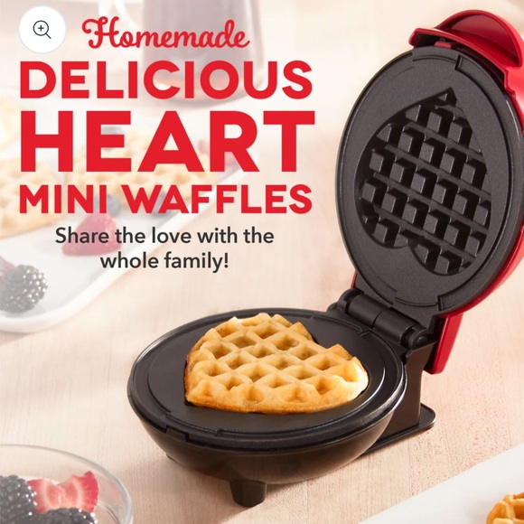 Dash Red Heart Mini Waffle Maker Valentine’s - Picture 10 of 12